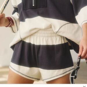 Free people movement rugby Striped navy and White Women's Shorts